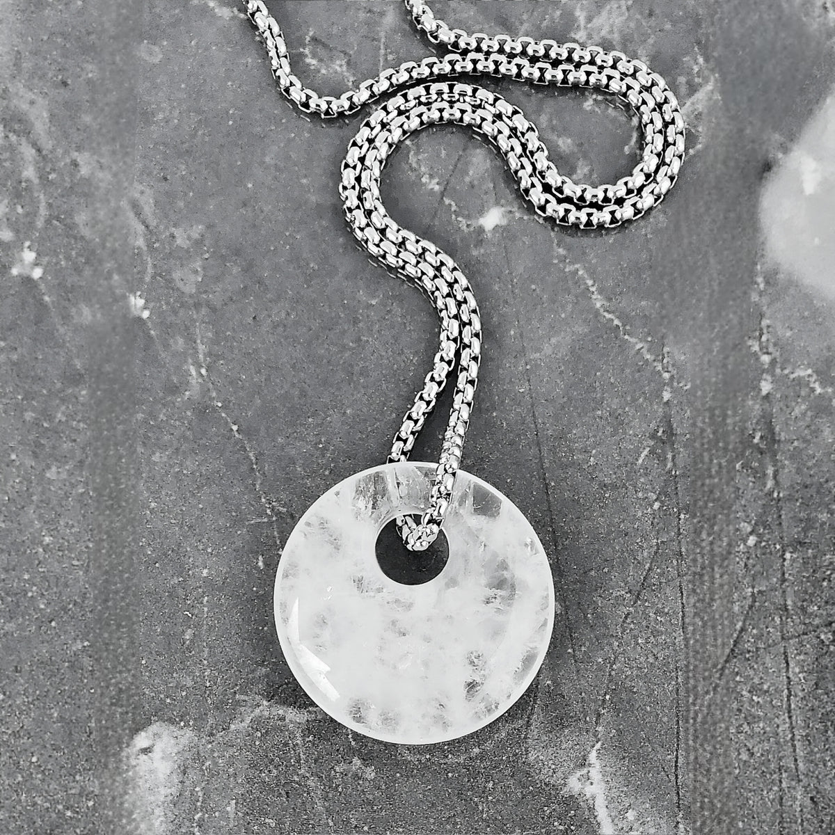 Quartz Gemstone Medallion Necklace