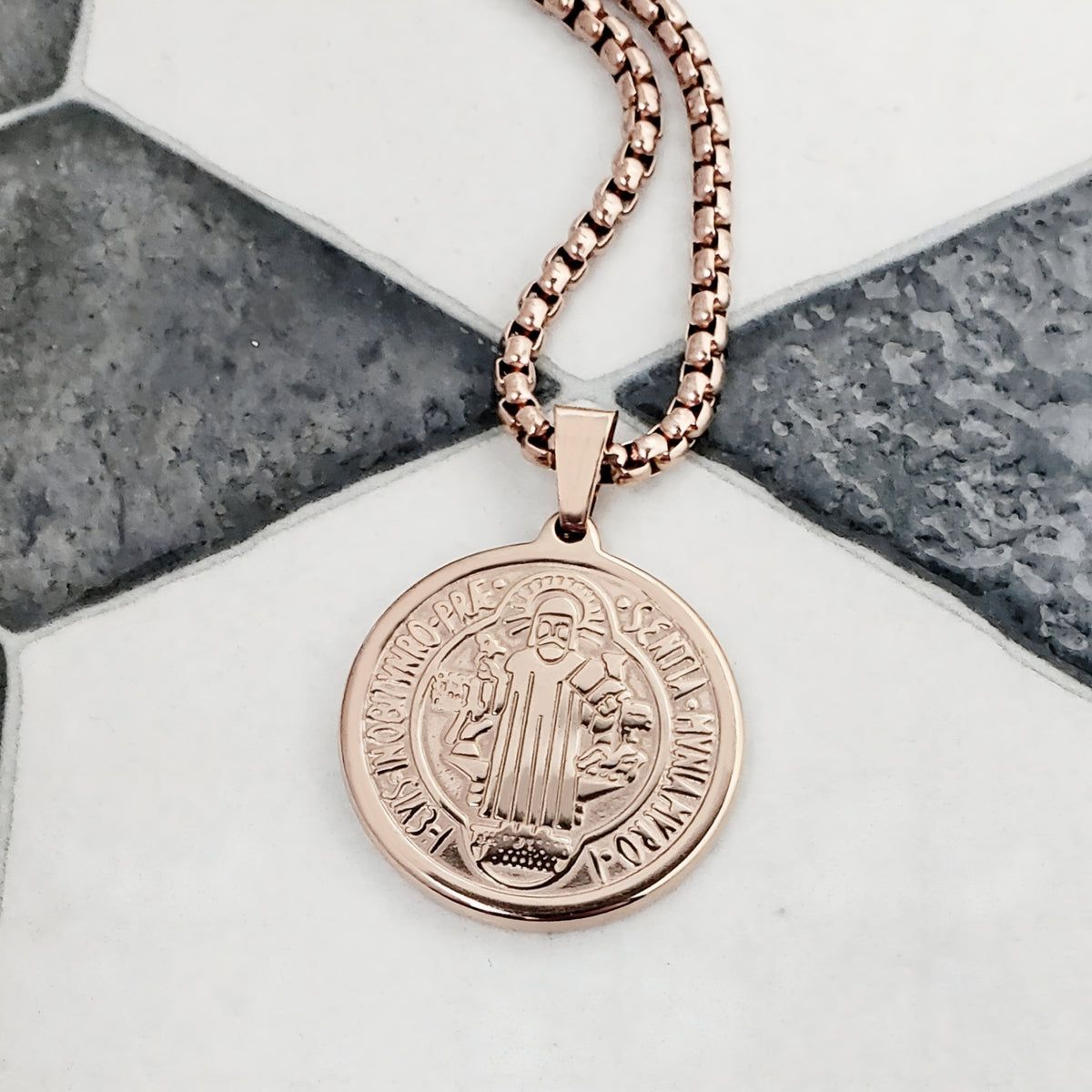Saint Benedict Coin Necklace