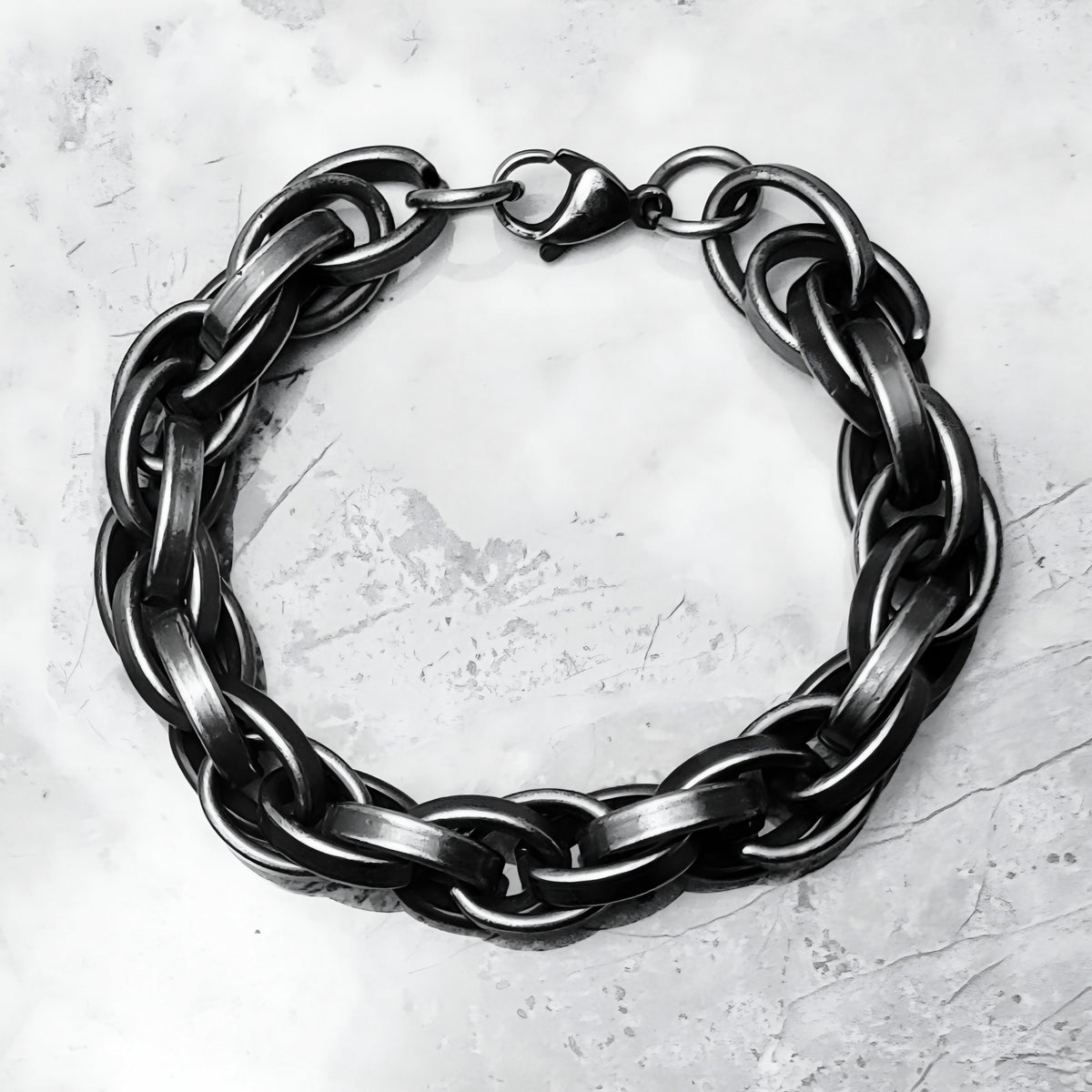 Rustic Silver Link Chain Bracelet