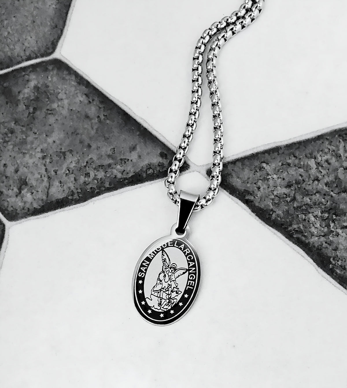 Silver San Miguel Arcangel Amulet