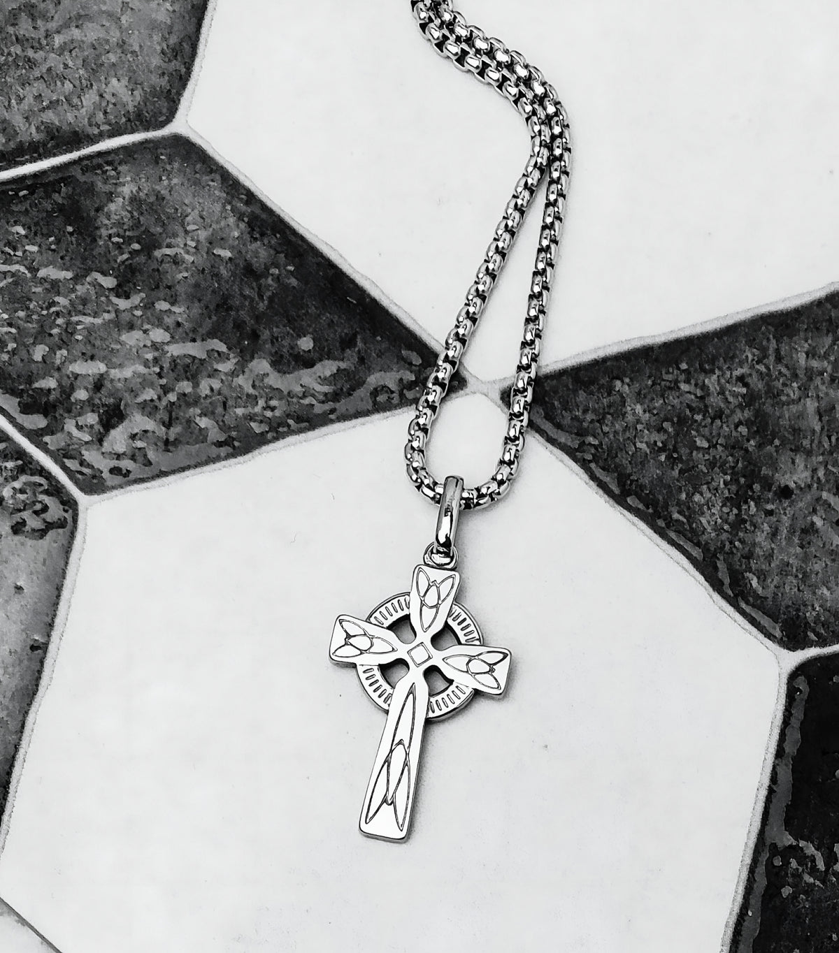 Silver Celtic Knot Cross Necklace