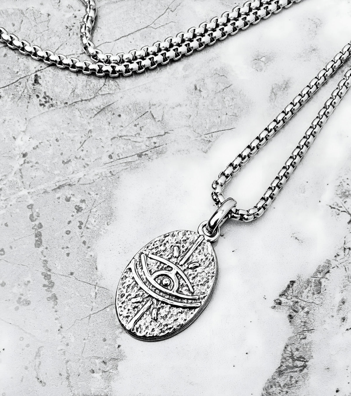 Rustic Evil Eye Coin Necklace