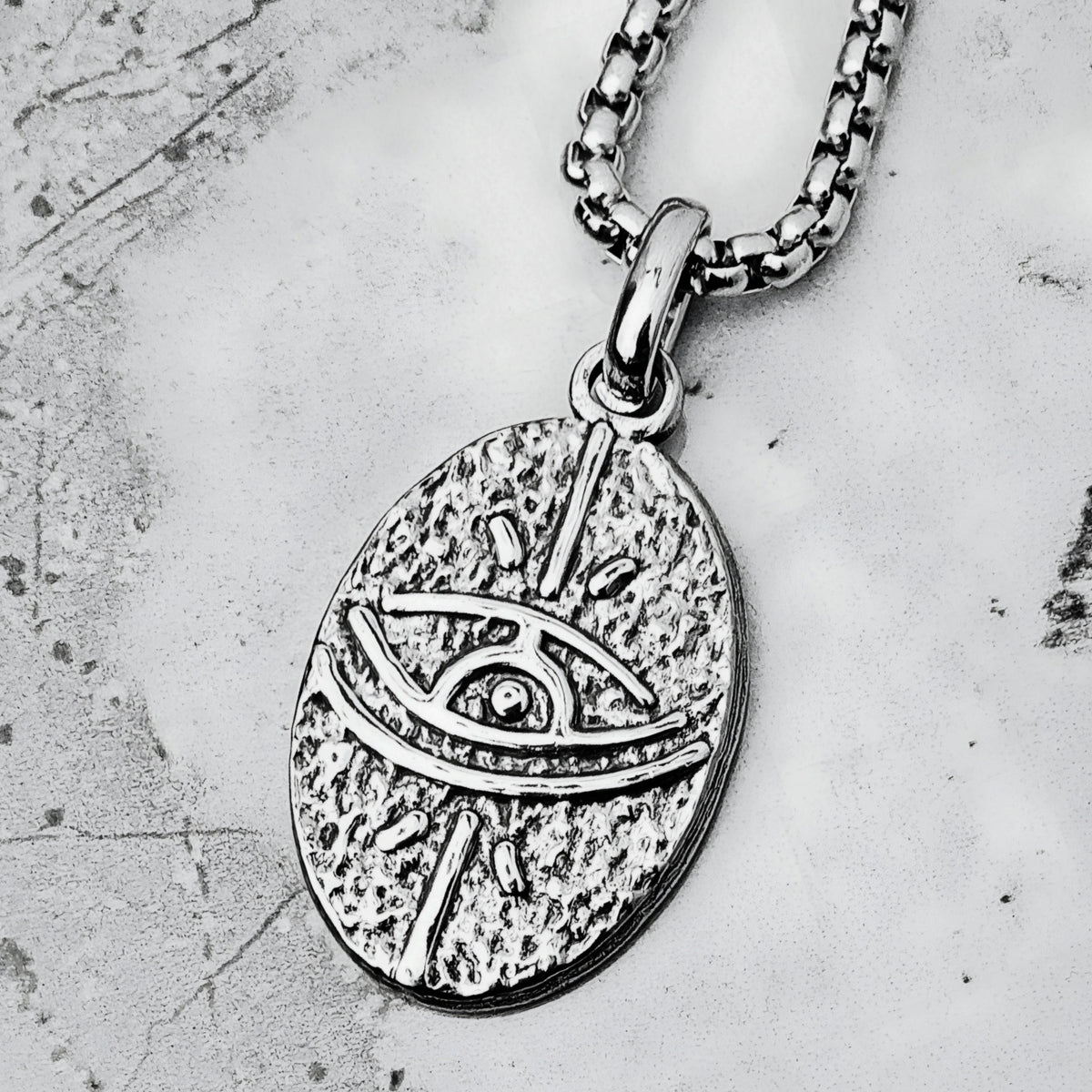 Rustic Evil Eye Coin Necklace