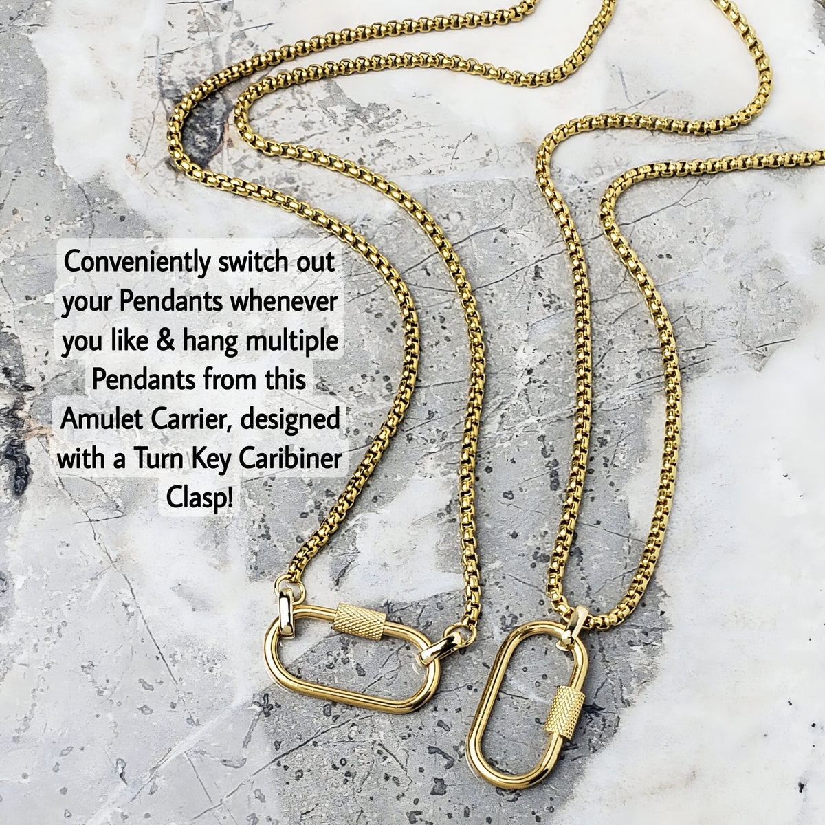 Gold Amulet Carrier Necklace