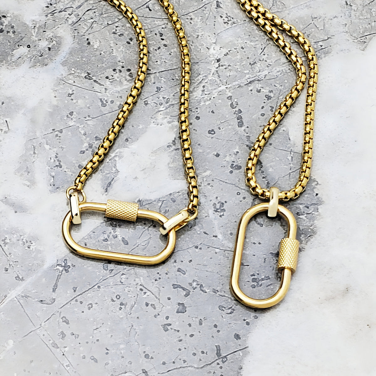 Gold Amulet Carrier Necklace