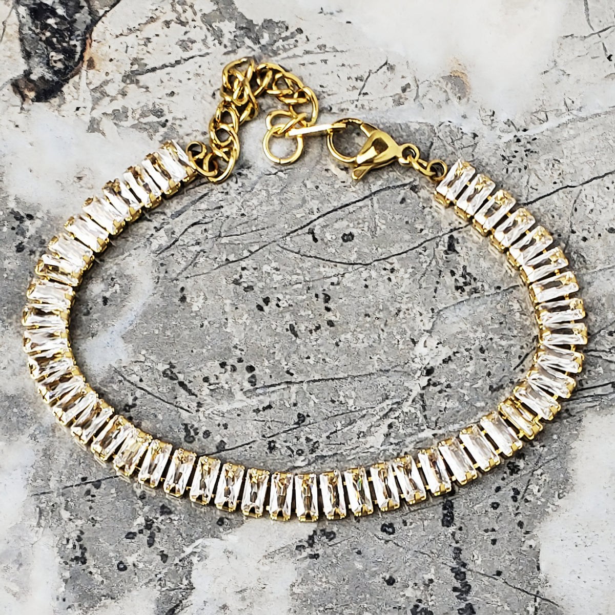 Gold Baguette Tennis Bracelet