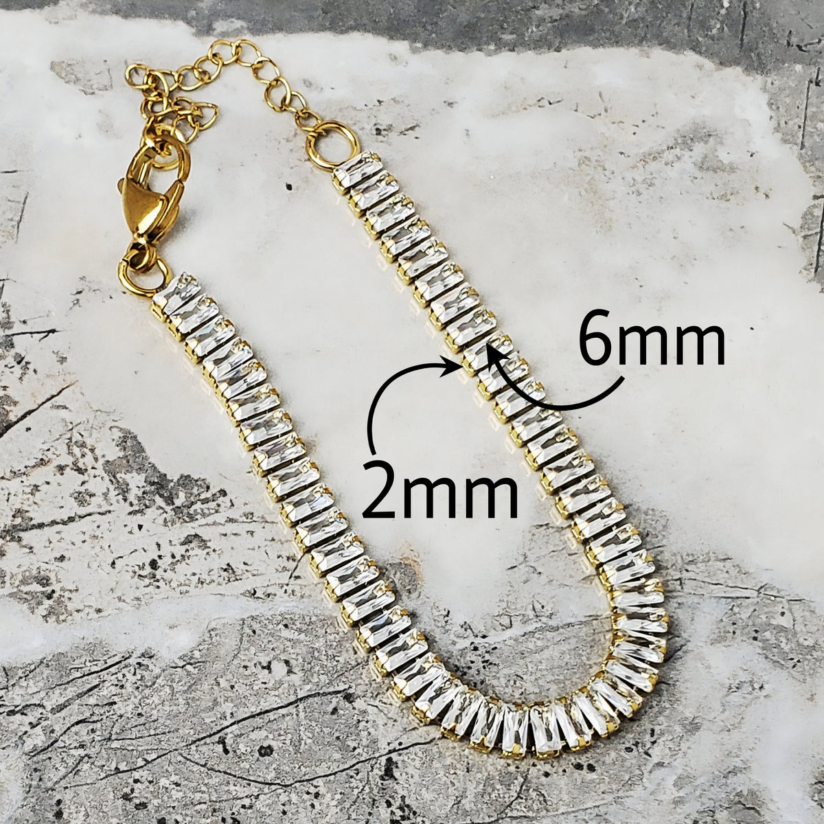 Gold Baguette Tennis Bracelet