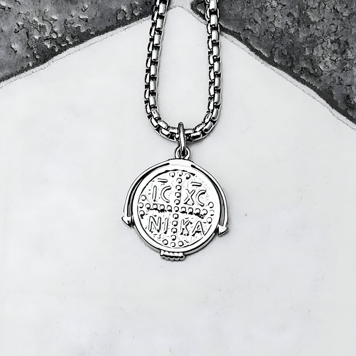 Cross Coin Amulet Necklace