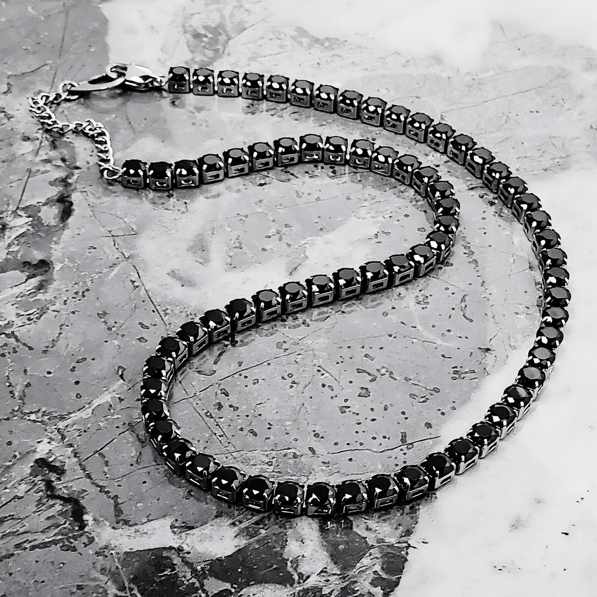 Onyx Tennis Chain Necklace