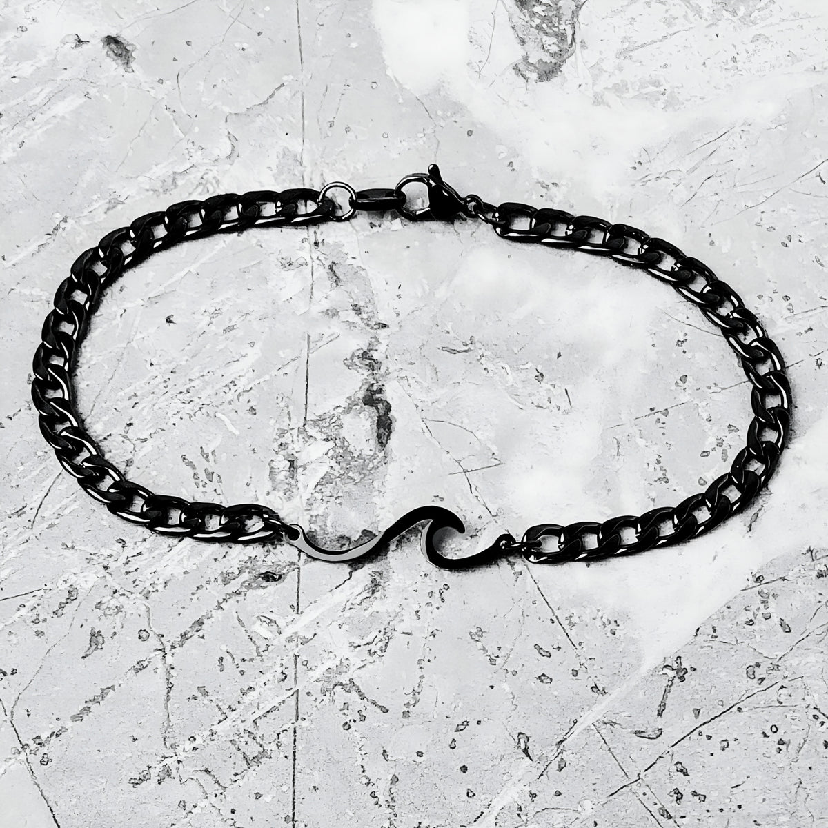 Black Wave Chain Bracelet
