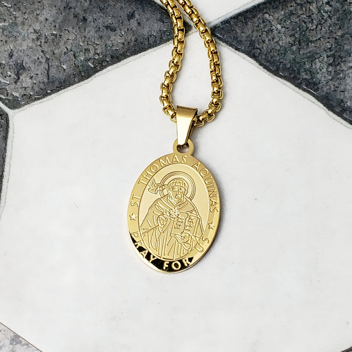 Gold Saint Thomas Coin Necklace