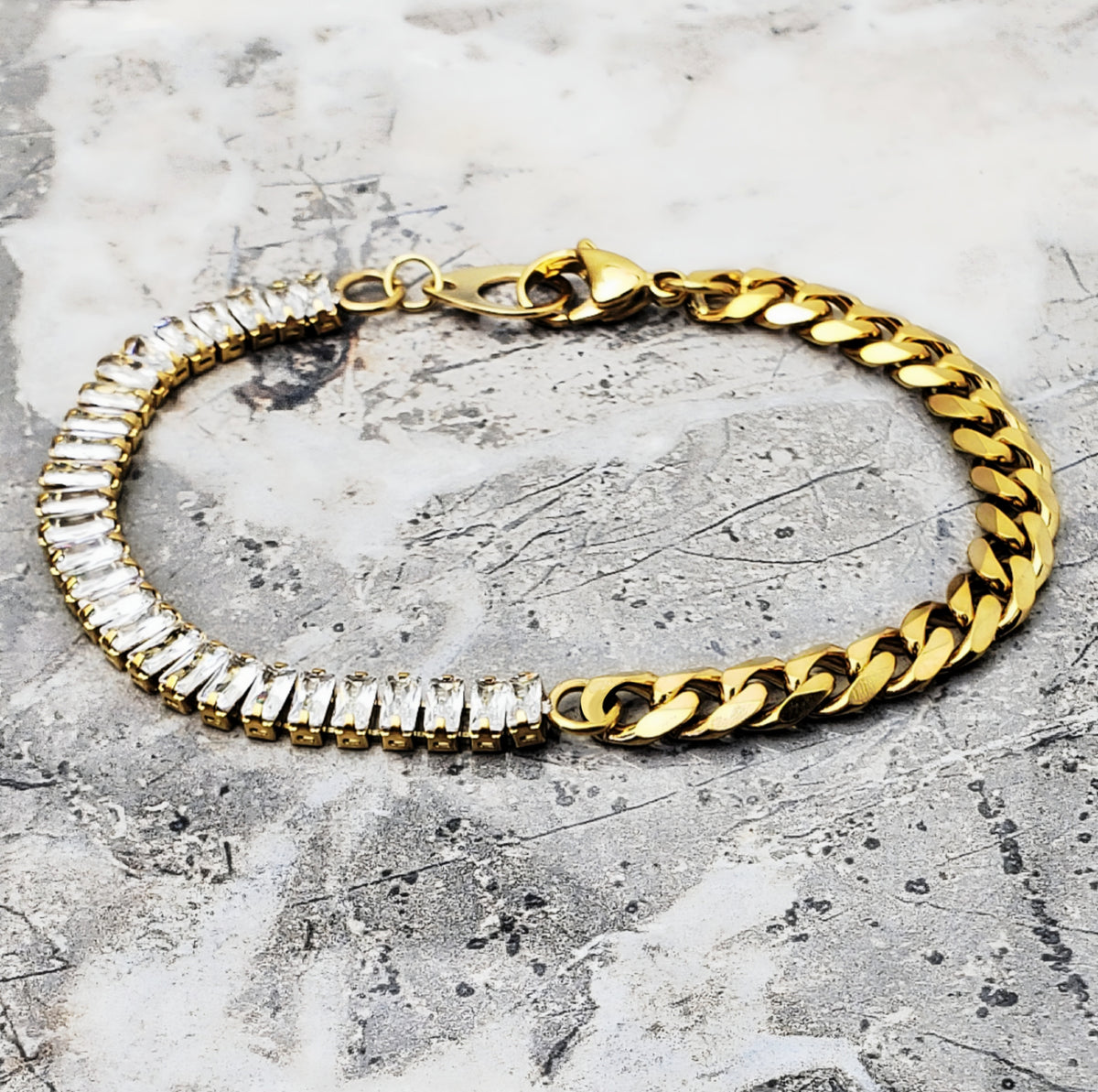 Gold Baguette Tennis Bracelet