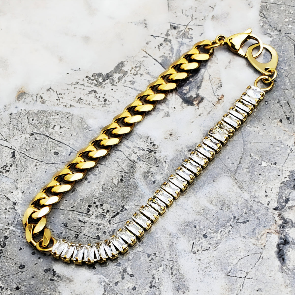 Gold Baguette Tennis Bracelet