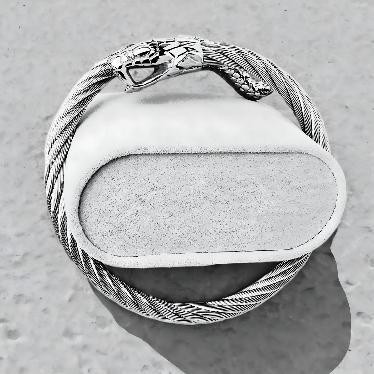 Silver Ouroboros Cuff Bracelet
