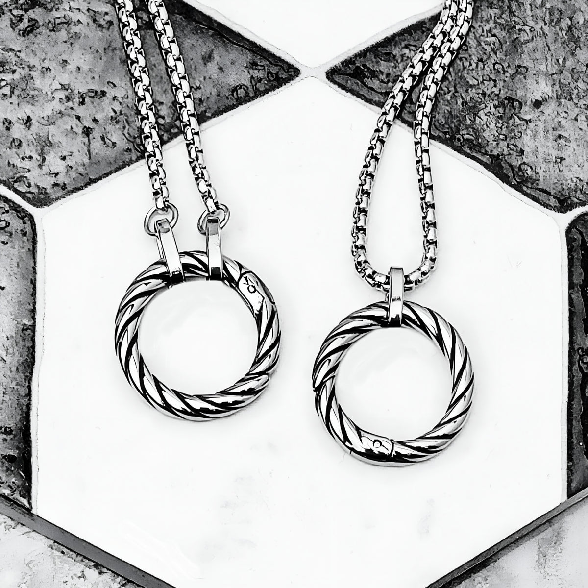 Silver Twisted Amulet Carrier Necklace