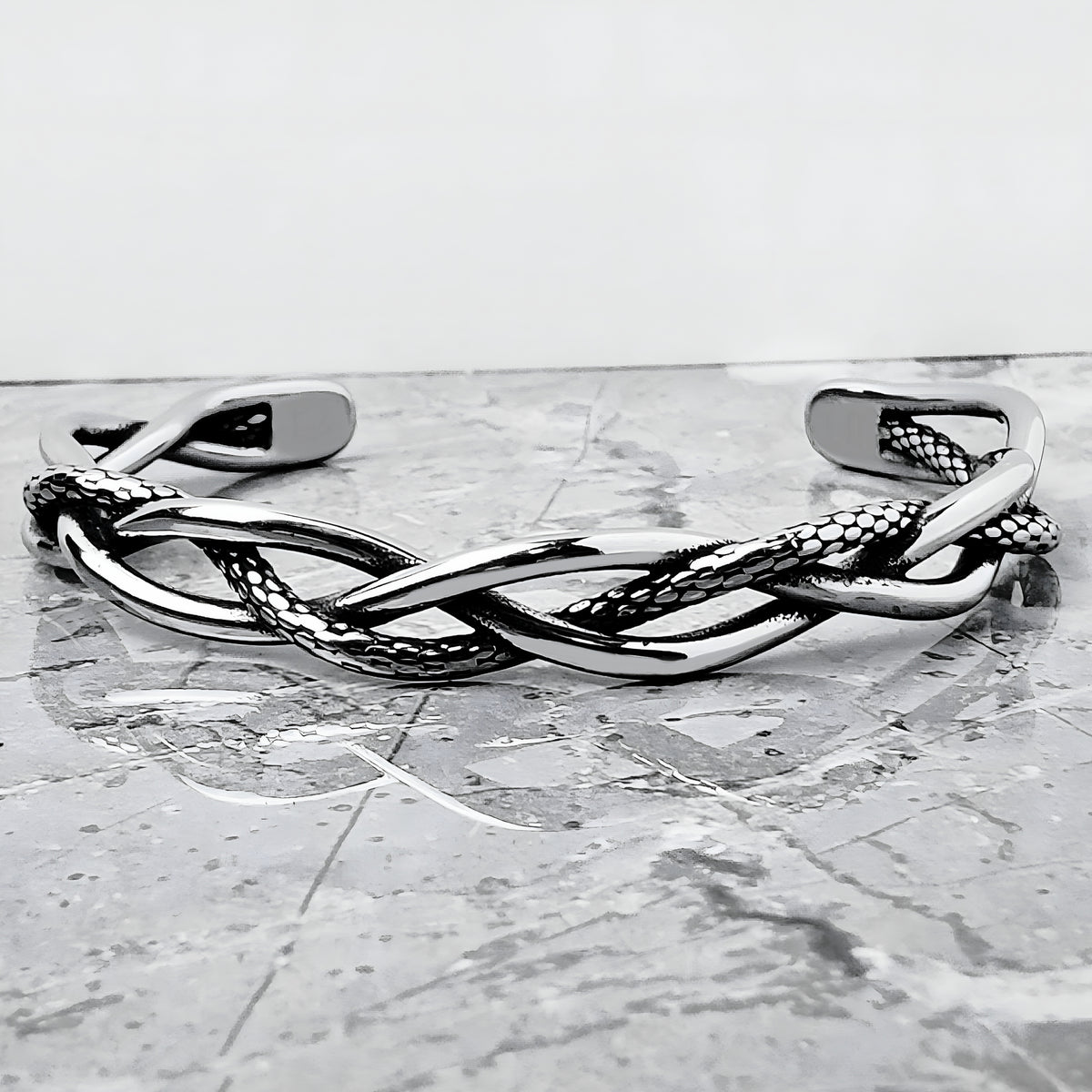 Twisted Ouroboros Cuff Bracelet