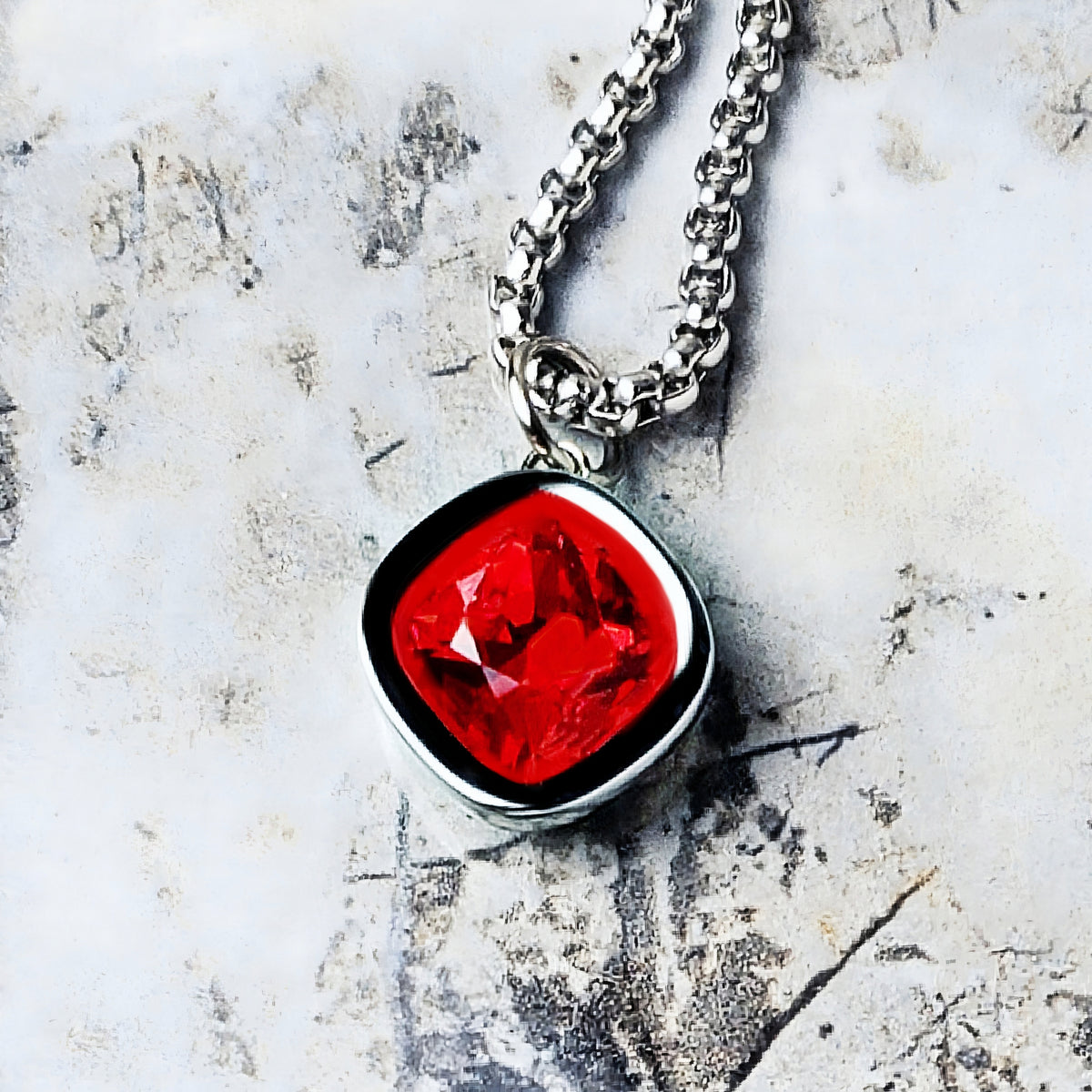 Silver Ruby Necklace