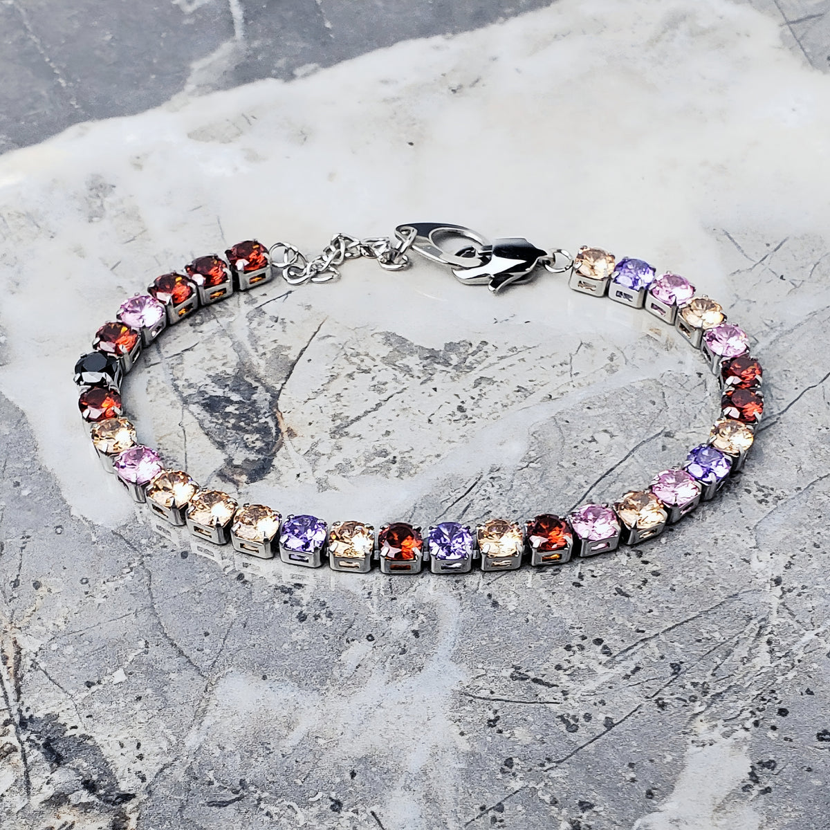 Multicolor Tennis Chain Bracelet