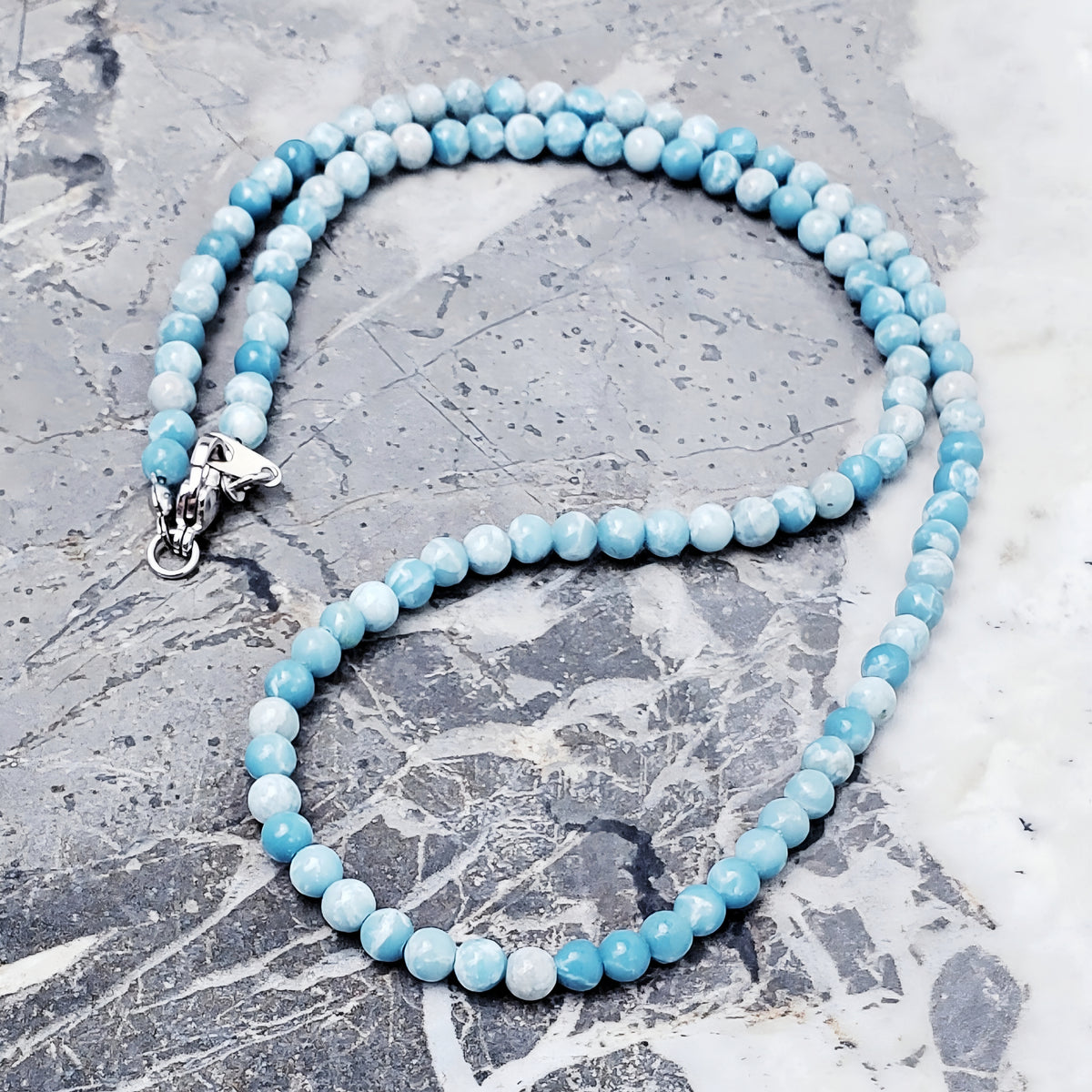 Larimar Gemstone Chain Necklace