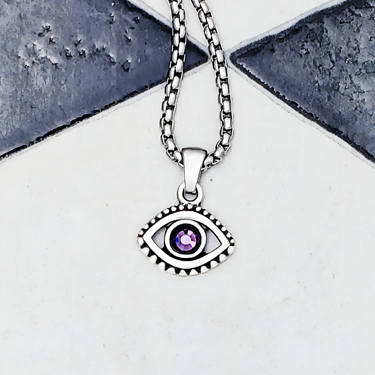 Amethyst Evil Eye Necklace