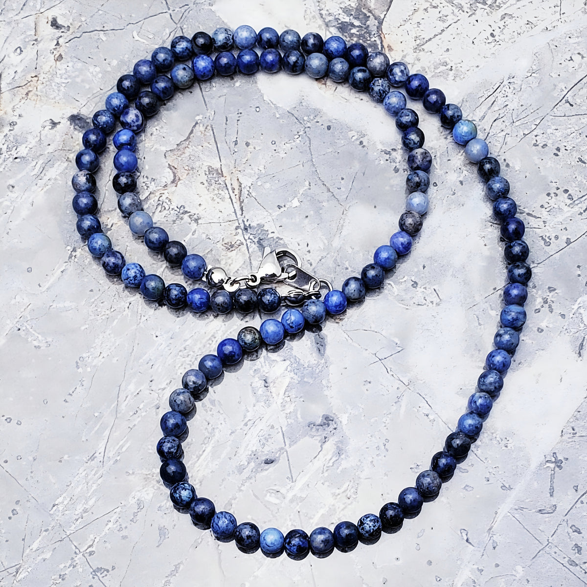Dumortierite Gemstone Chain Necklace