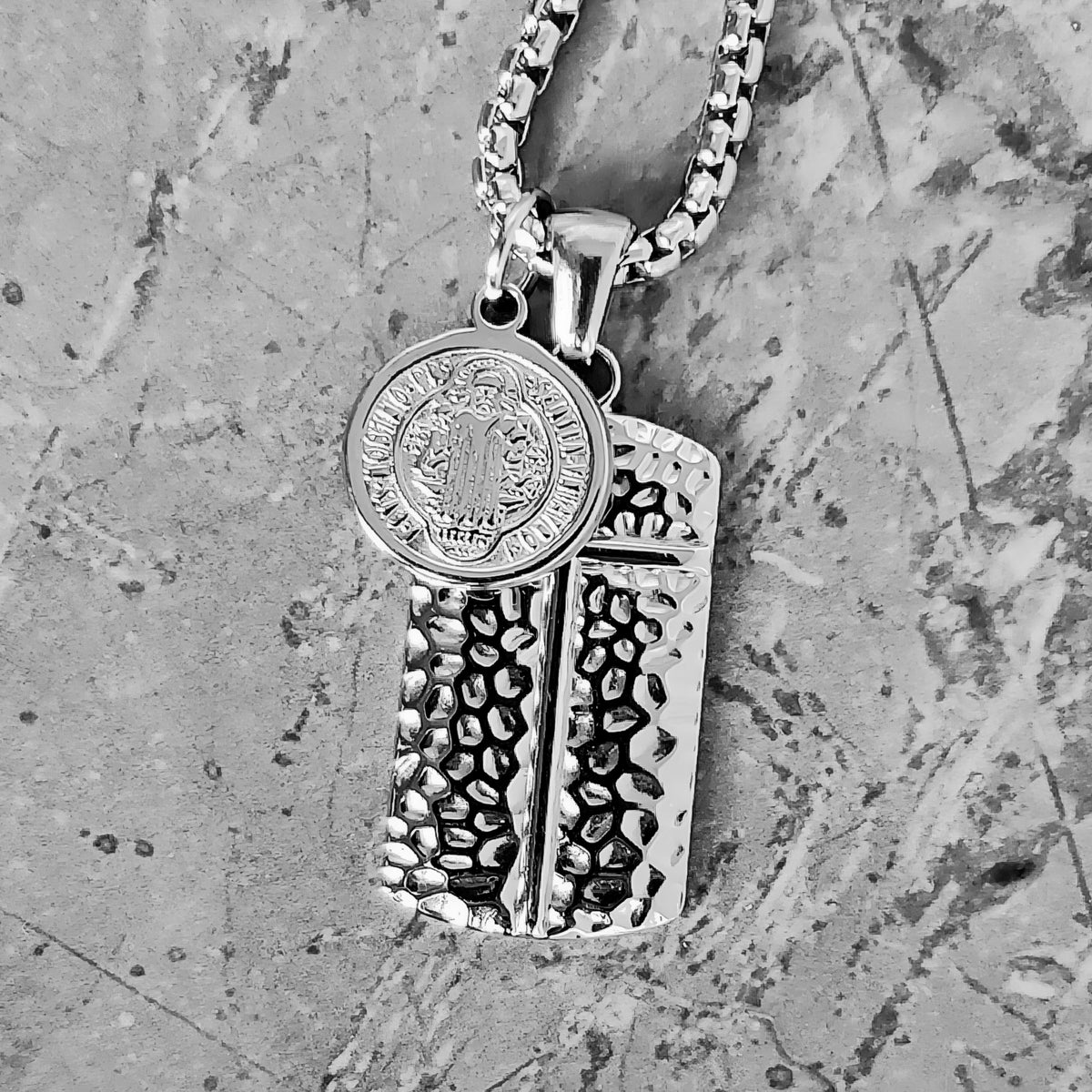 Saints Cross Tag Necklace
