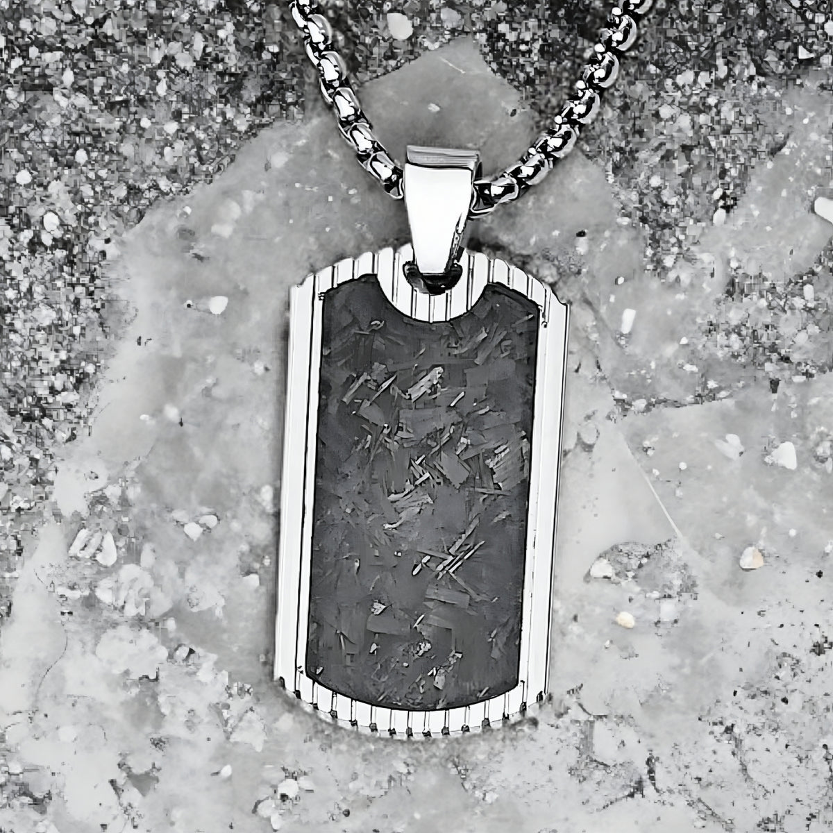 Graphite Dog Tag Necklace
