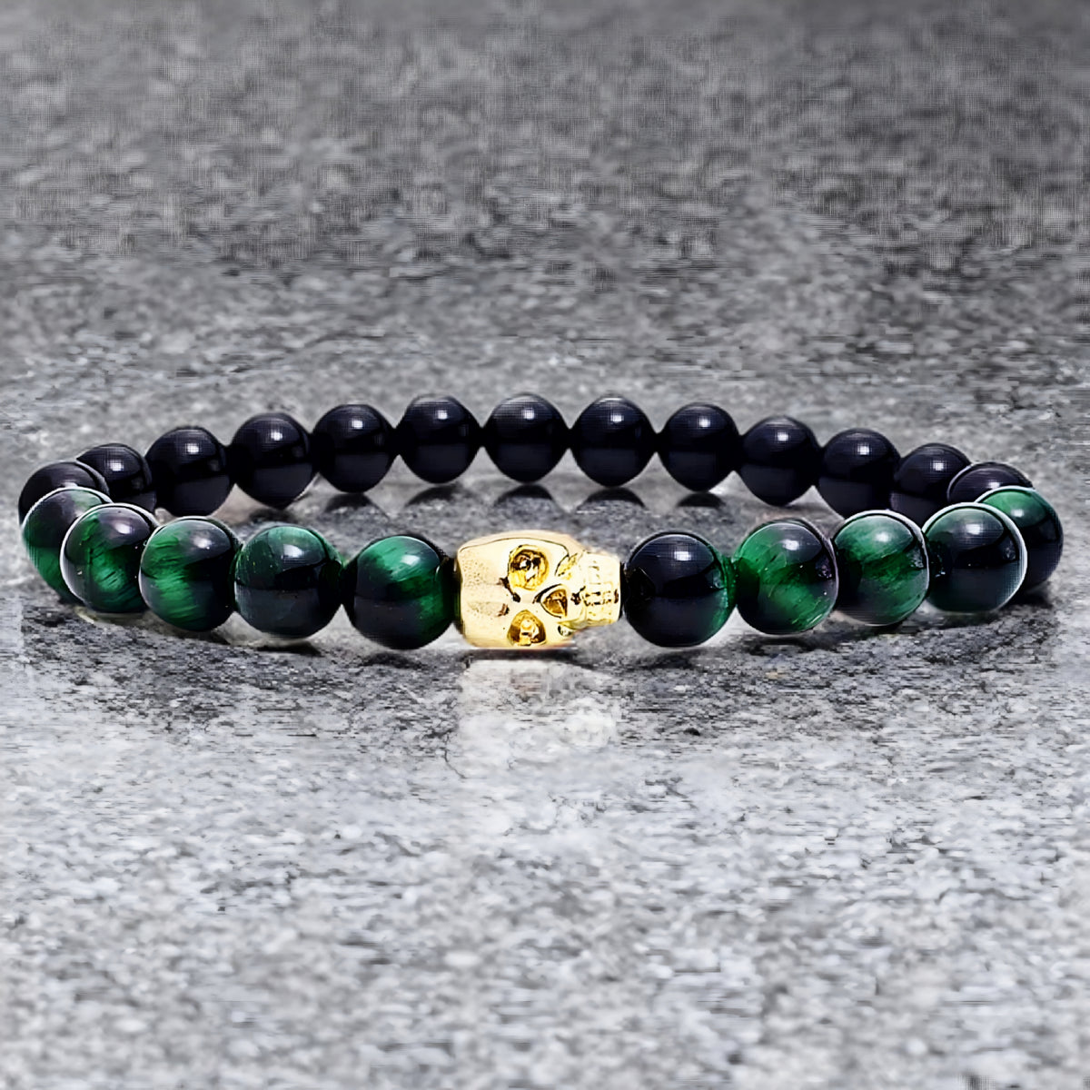 Emerald Gold Skull Bracelet