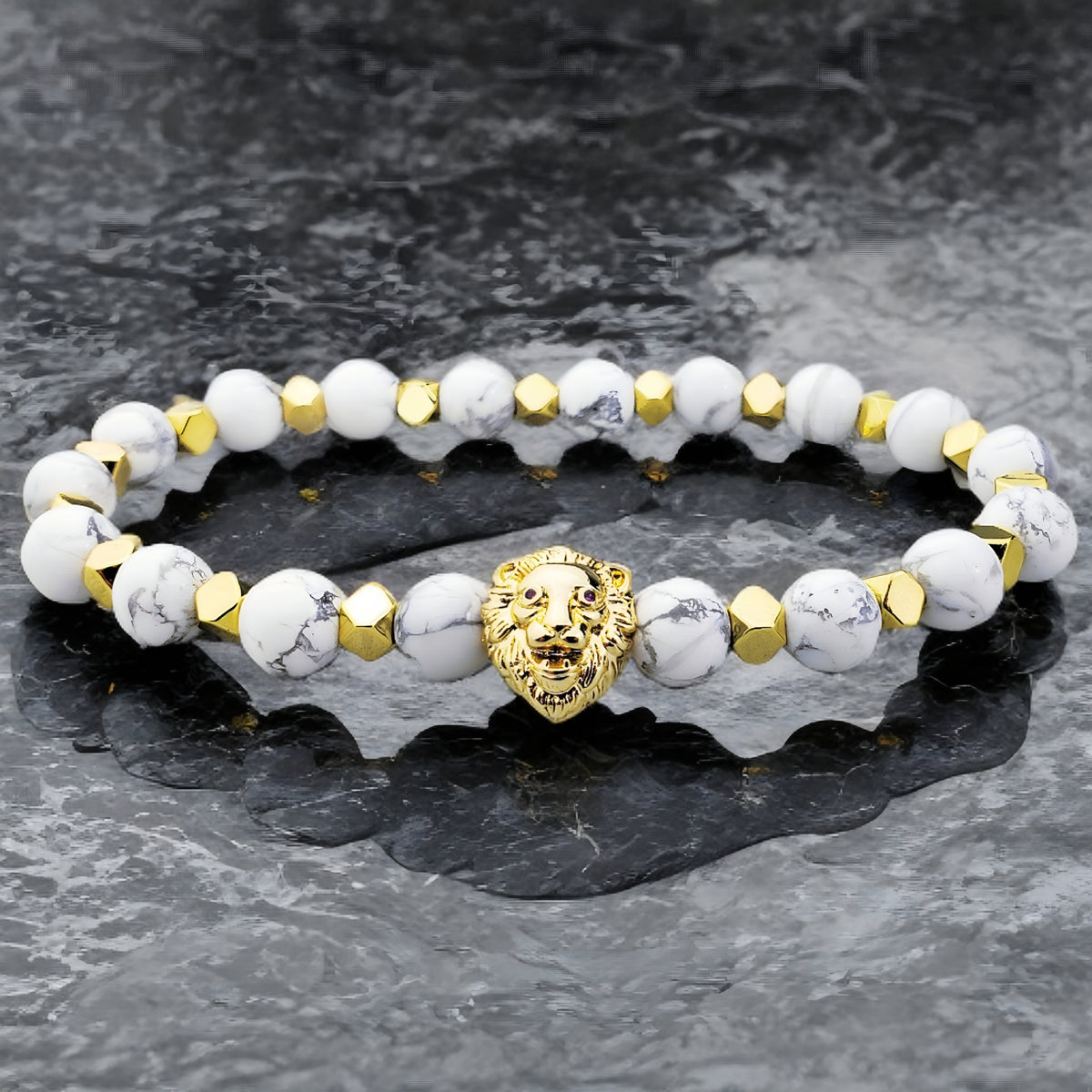 Golden White Lion Bracelet