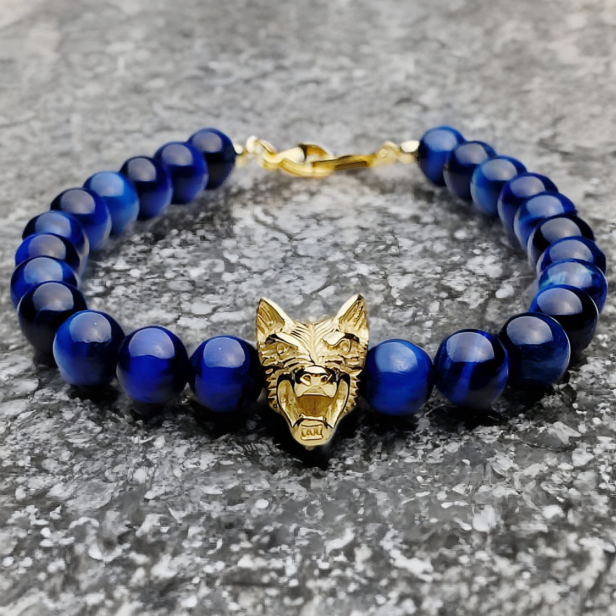 Golden Sapphire Wolf Bracelet