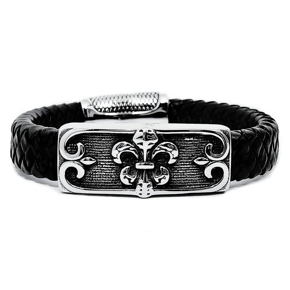 Fleur de Lis Leather Bracelet