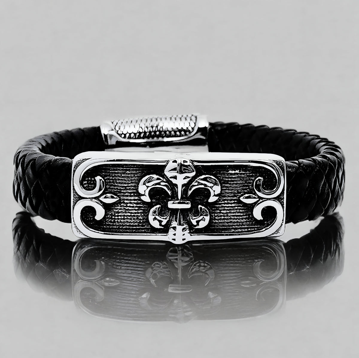Fleur de Lis Leather Bracelet