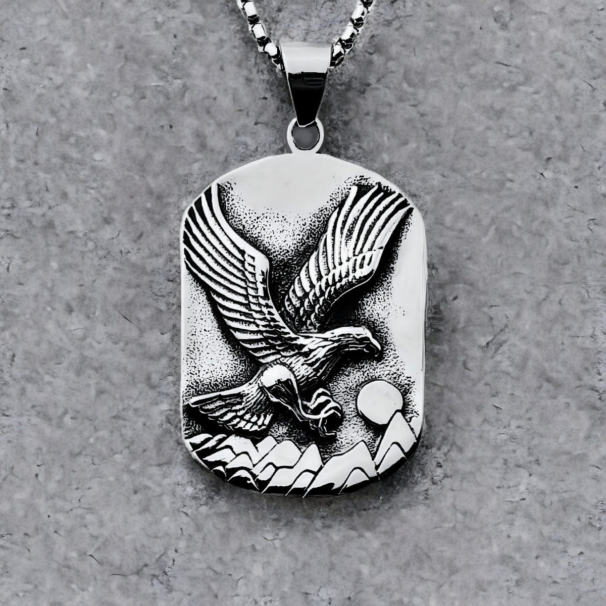 Eagle Dog Tag Necklace