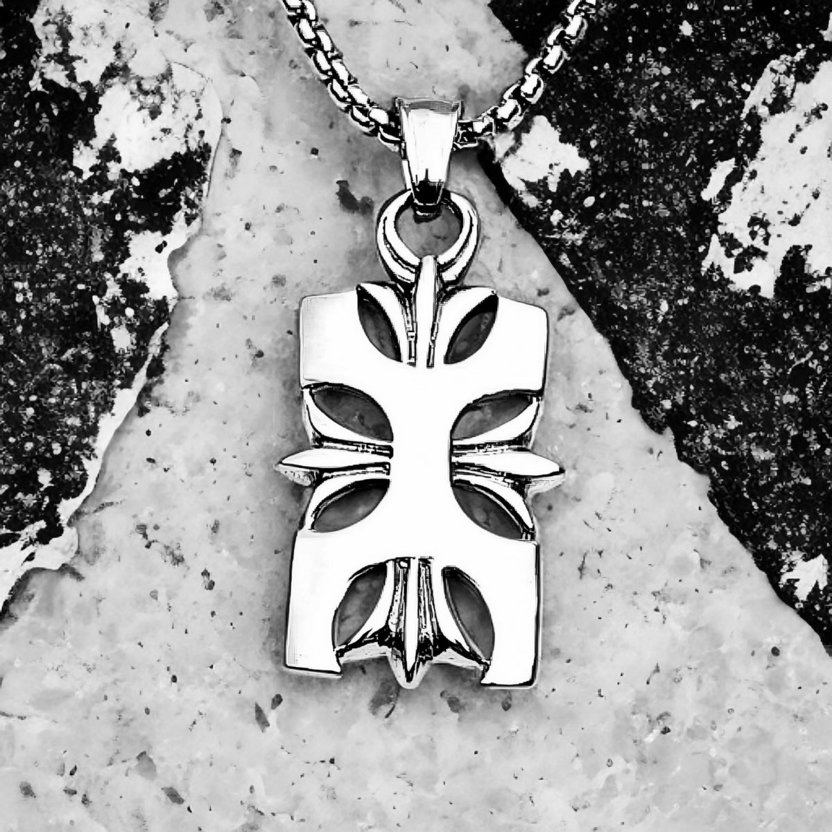 Open Cross Tag Necklace