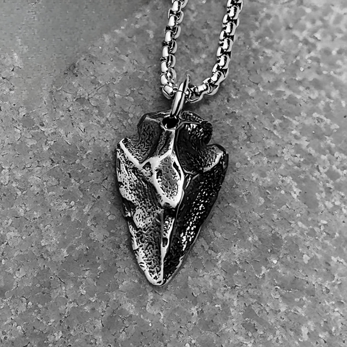 Oxidized Tribal Arrowhead Necklace