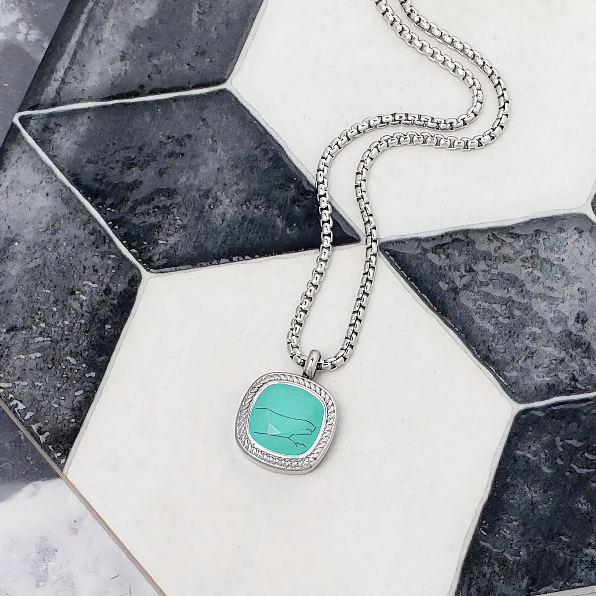 Silver Turquoise Amulet Necklace