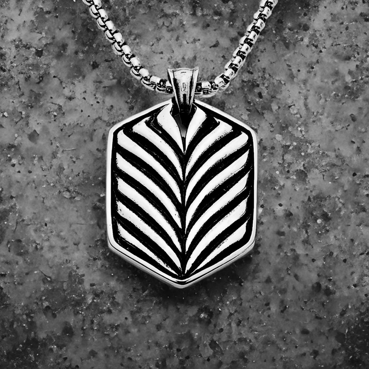 Chevron Shield Necklace