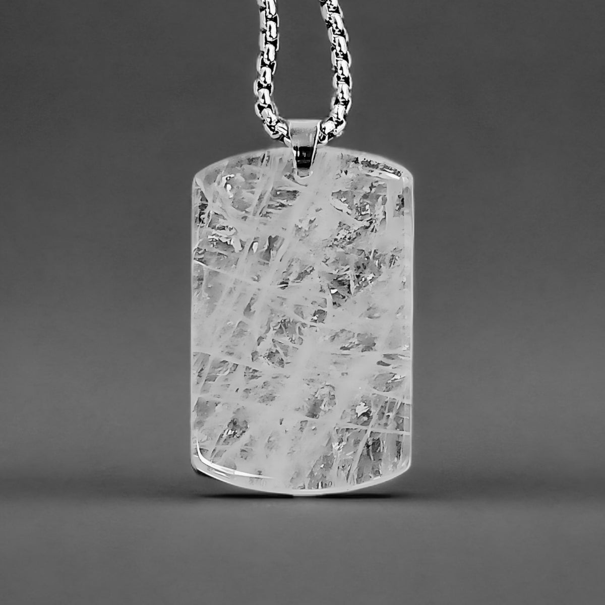 Quartz Dog Tag Necklace