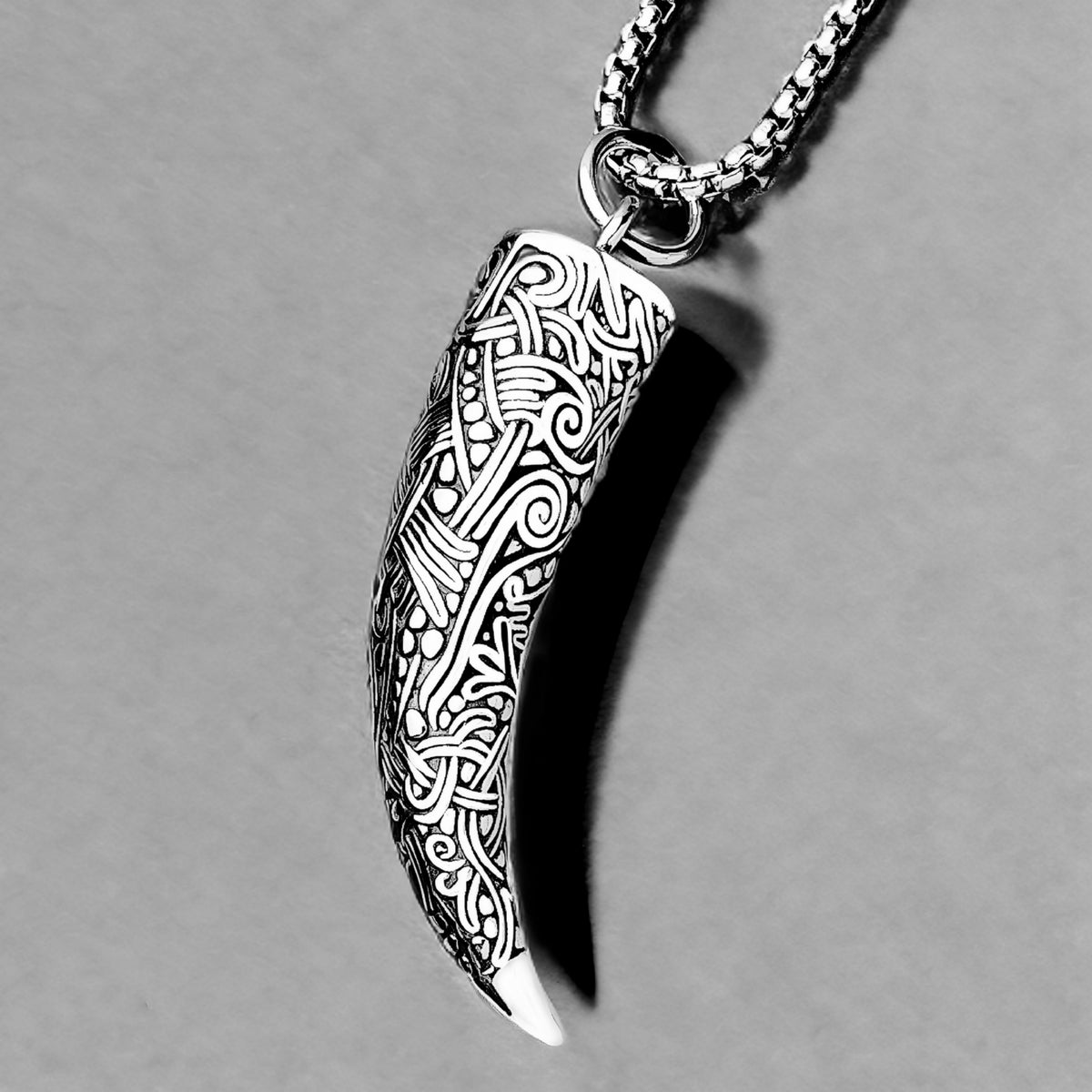 Silver Maori Horn Necklace