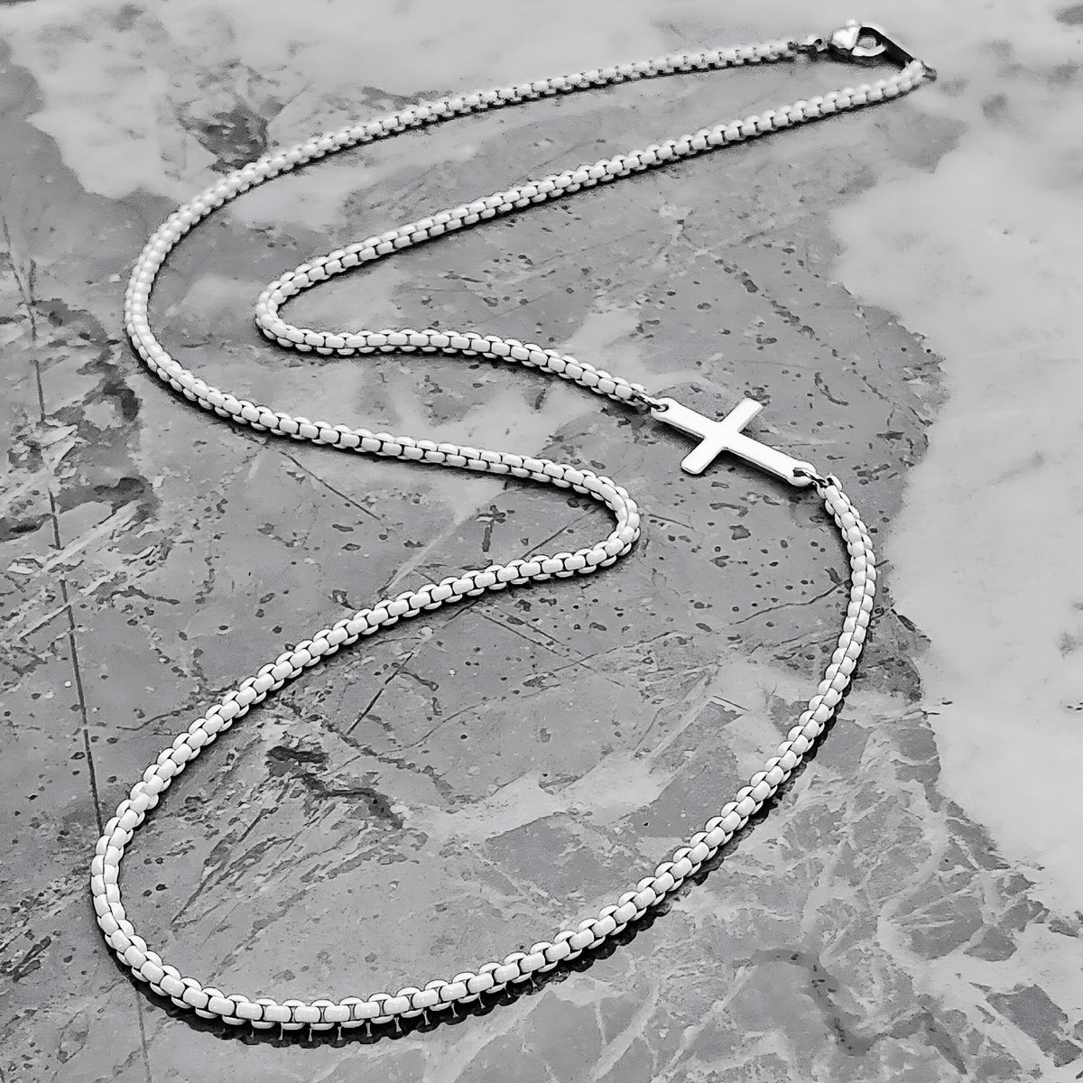 White Cross Chain Necklace