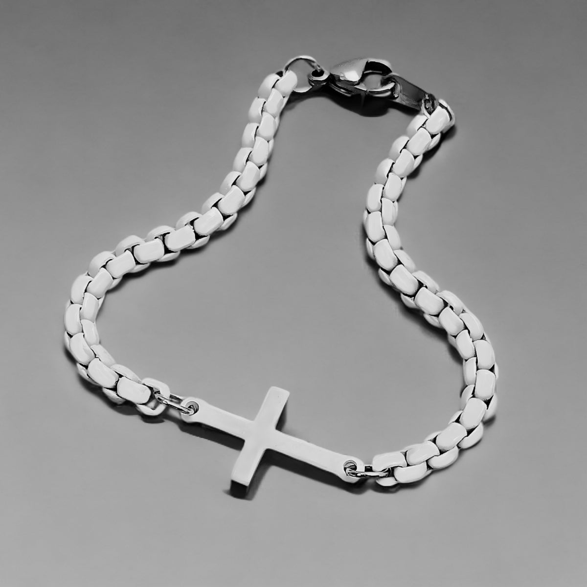 White Cross Chain Bracelet