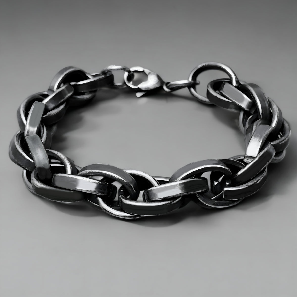 Rustic Silver Link Chain Bracelet