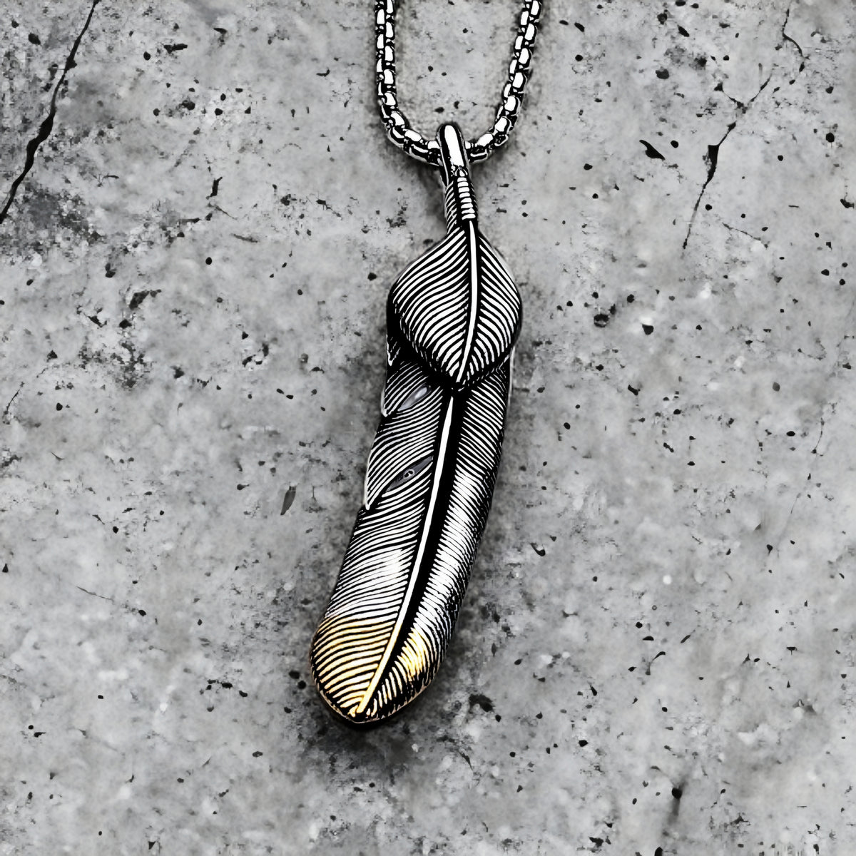 Silver & Gold Tribal Feather