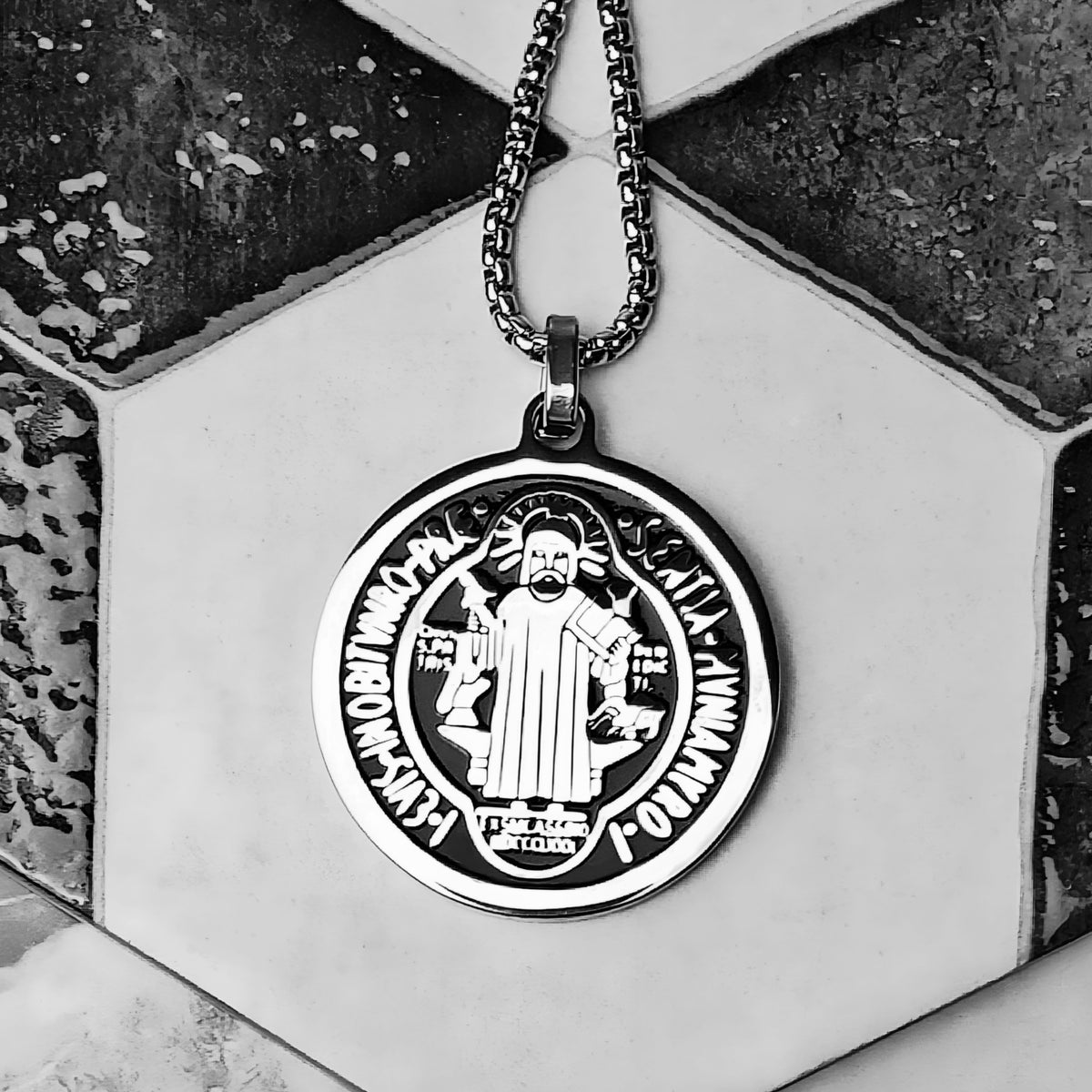 Saint Benedict Coin Necklace
