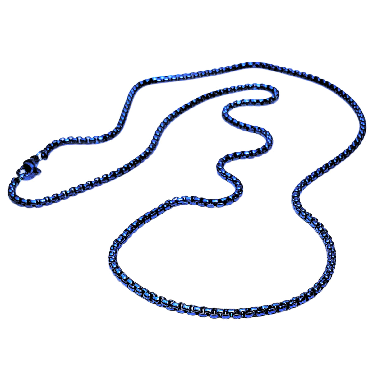 Blue Box Chain Necklace