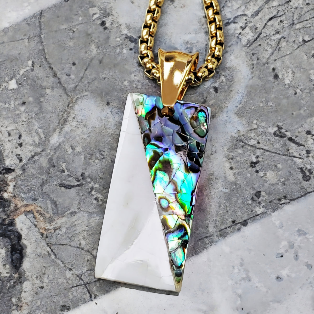 Abalone Bar Tag Necklace
