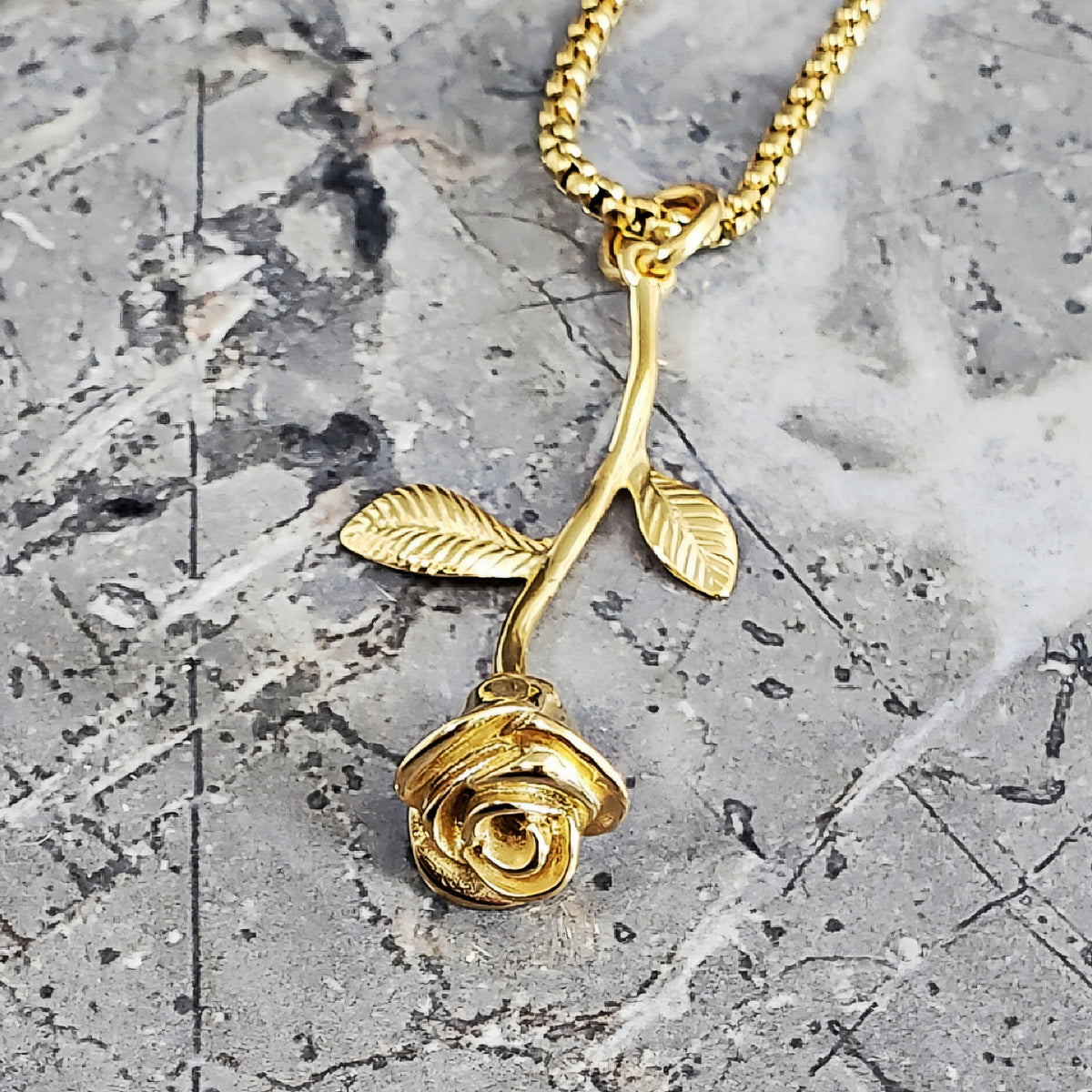 Gold Rose Necklace