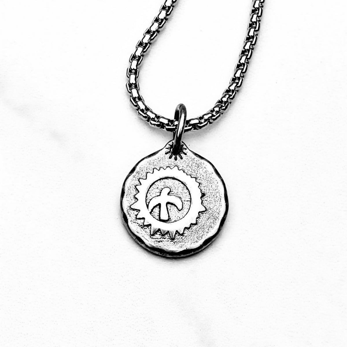 Oxidized Eagle Coin Necklace