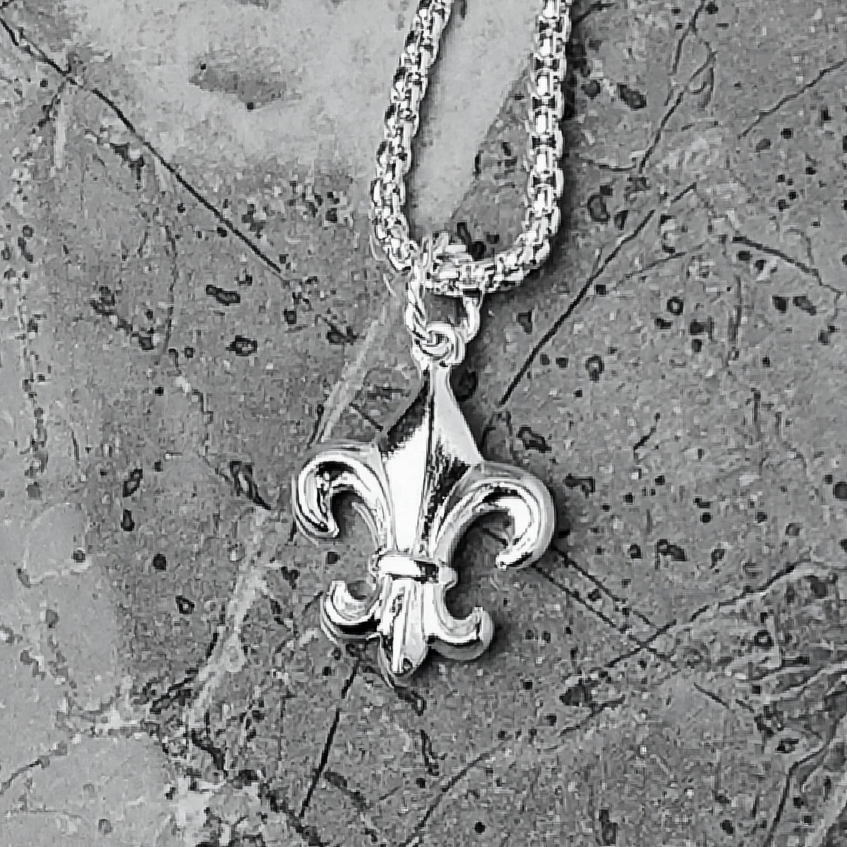 Platinum Fleur de Lis Necklace