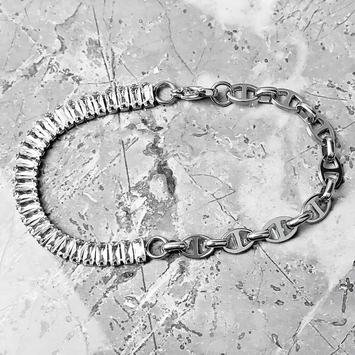 Silver Baguette Tennis Bracelet